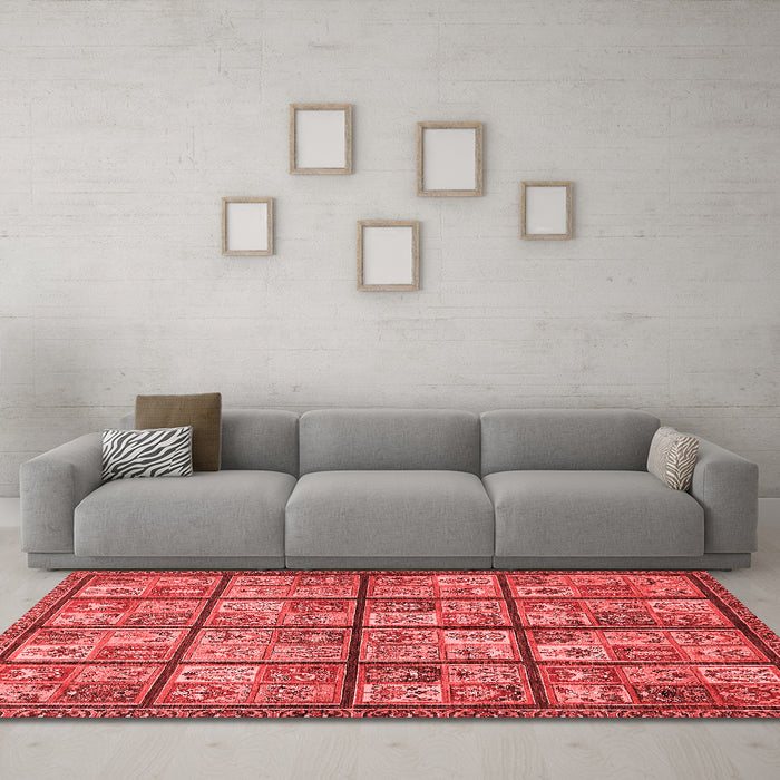 Modern Red Washable Rugs