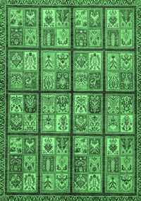 Abstract Emerald Green Modern Rug, abs631emgrn