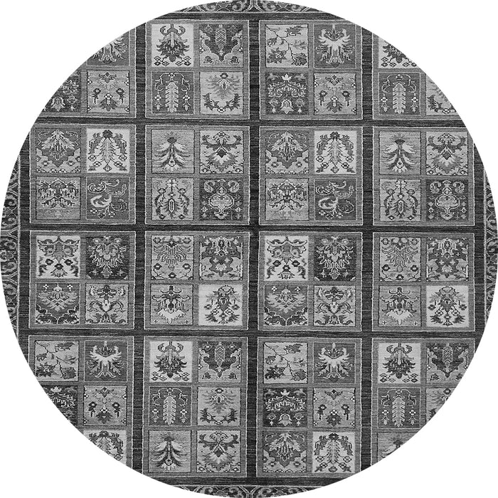 Round Machine Washable Abstract Gray Modern Rug, wshabs631gry