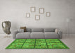 Machine Washable Abstract Green Modern Area Rugs in a Living Room,, wshabs631grn