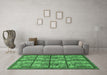 Machine Washable Abstract Emerald Green Modern Area Rugs in a Living Room,, wshabs631emgrn