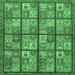 Square Abstract Emerald Green Modern Rug, abs631emgrn