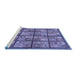 Sideview of Machine Washable Abstract Blue Modern Rug, wshabs631blu