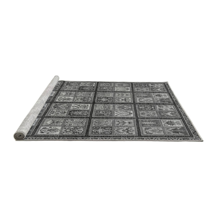 Sideview of Machine Washable Abstract Gray Modern Rug, wshabs631gry
