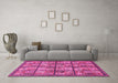 Machine Washable Abstract Pink Modern Rug in a Living Room, wshabs631pnk