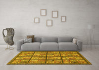 Machine Washable Abstract Yellow Modern Rug, wshabs631yw