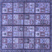 Square Abstract Blue Modern Rug, abs631blu