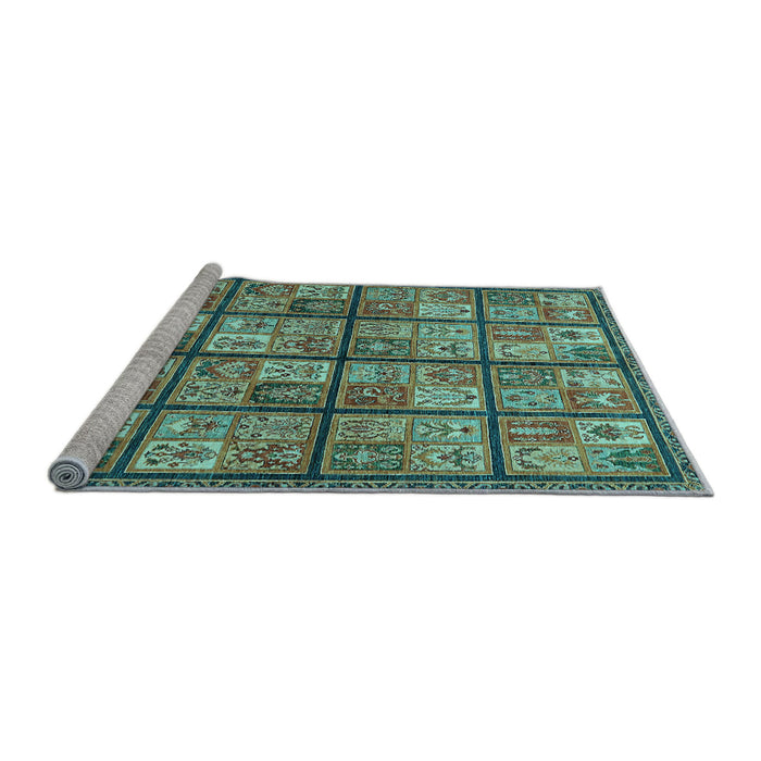 Sideview of Machine Washable Abstract Light Blue Modern Rug, wshabs631lblu