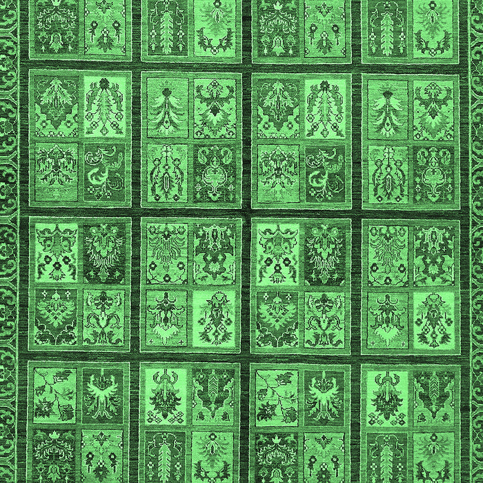 Machine Washable Abstract Emerald Green Modern Area Rugs, wshabs631emgrn