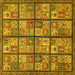 Square Abstract Yellow Modern Rug, abs631yw