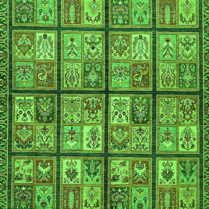 Machine Washable Abstract Green Modern Area Rugs, wshabs631grn