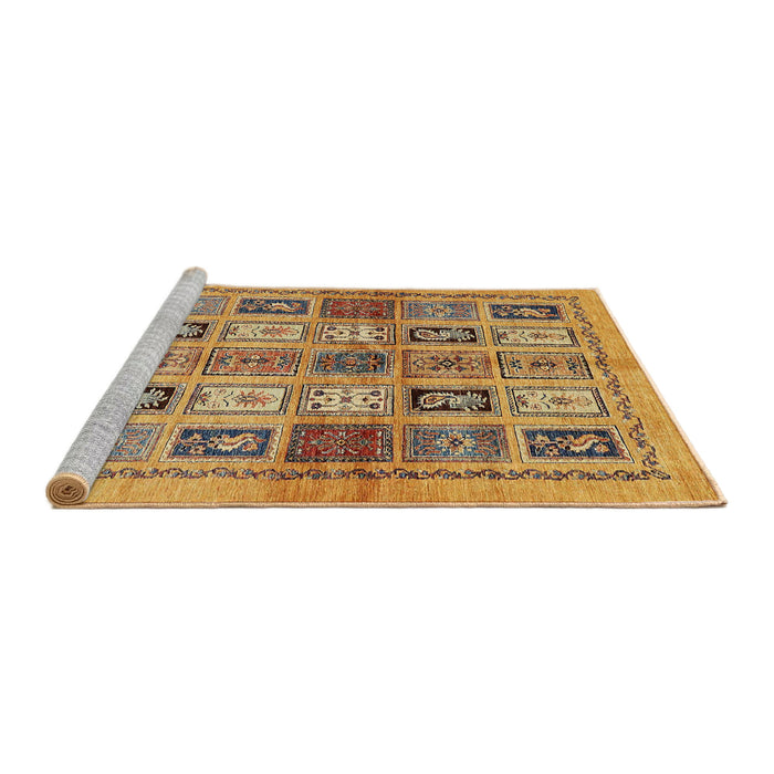 Sideview of Machine Washable Abstract Red Rug, wshabs632