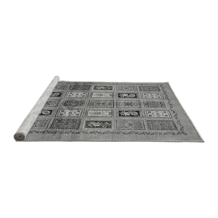 Sideview of Machine Washable Abstract Gray Modern Rug, wshabs632gry