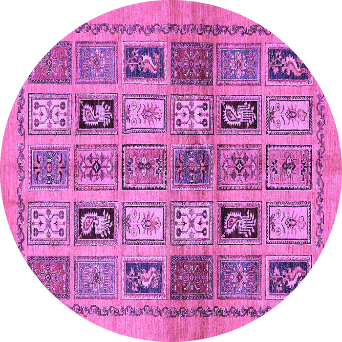 Round Machine Washable Abstract Purple Modern Area Rugs, wshabs632pur