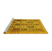 Sideview of Machine Washable Abstract Yellow Modern Rug, wshabs632yw