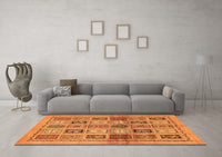 Machine Washable Abstract Orange Modern Rug, wshabs632org