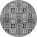 Round Abstract Gray Modern Rug, abs632gry