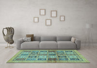 Machine Washable Abstract Light Blue Modern Rug, wshabs632lblu