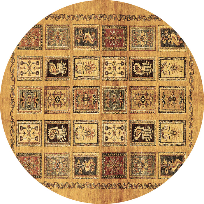 Round Abstract Brown Modern Rug, abs632brn