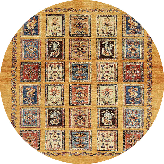 Round Machine Washable Abstract Red Rug, wshabs632