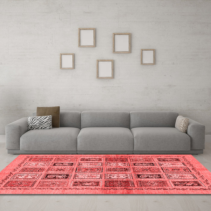Modern Red Washable Rugs