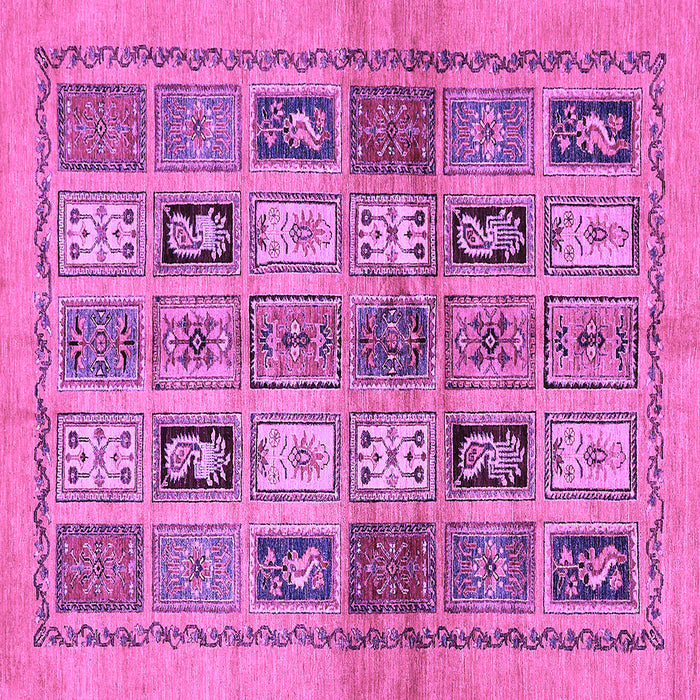 Square Machine Washable Abstract Purple Modern Area Rugs, wshabs632pur