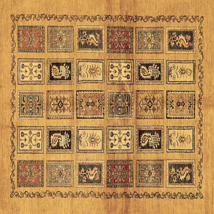 Square Machine Washable Abstract Brown Modern Rug, wshabs632brn