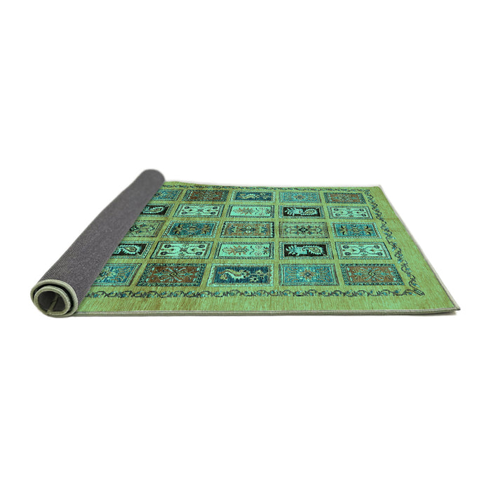 Sideview of Abstract Turquoise Modern Rug, abs632turq