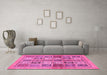 Machine Washable Abstract Pink Modern Rug in a Living Room, wshabs632pnk