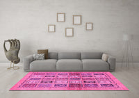 Machine Washable Abstract Pink Modern Rug, wshabs632pnk