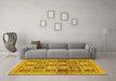 Machine Washable Abstract Yellow Modern Rug in a Living Room, wshabs632yw