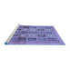 Sideview of Machine Washable Abstract Blue Modern Rug, wshabs632blu