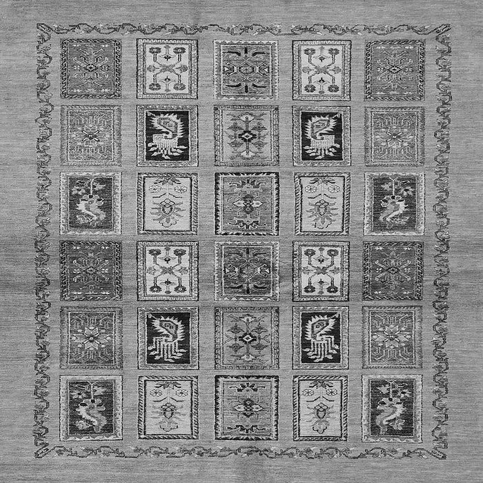 Square Abstract Gray Modern Rug, abs632gry