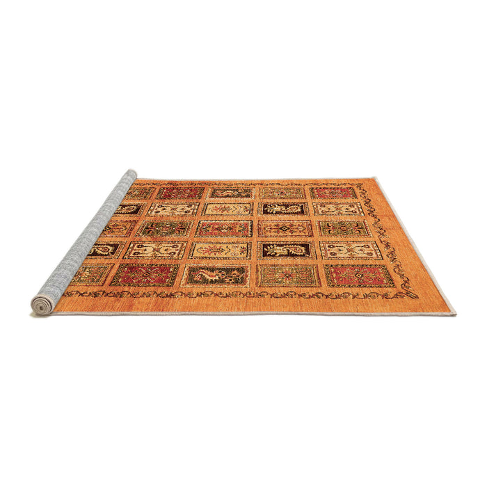 Sideview of Machine Washable Abstract Orange Modern Area Rugs, wshabs632org