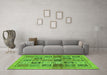 Machine Washable Abstract Green Modern Area Rugs in a Living Room,, wshabs632grn