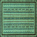 Square Machine Washable Abstract Turquoise Modern Area Rugs, wshabs633turq