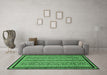 Machine Washable Abstract Emerald Green Modern Area Rugs in a Living Room,, wshabs633emgrn