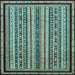 Square Abstract Light Blue Modern Rug, abs633lblu