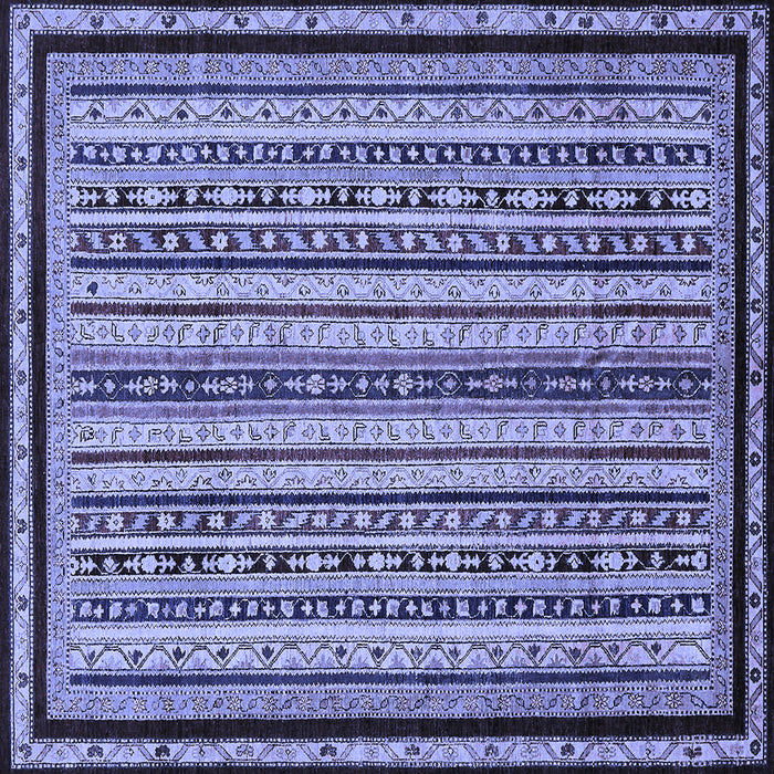 Square Abstract Blue Modern Rug, abs633blu