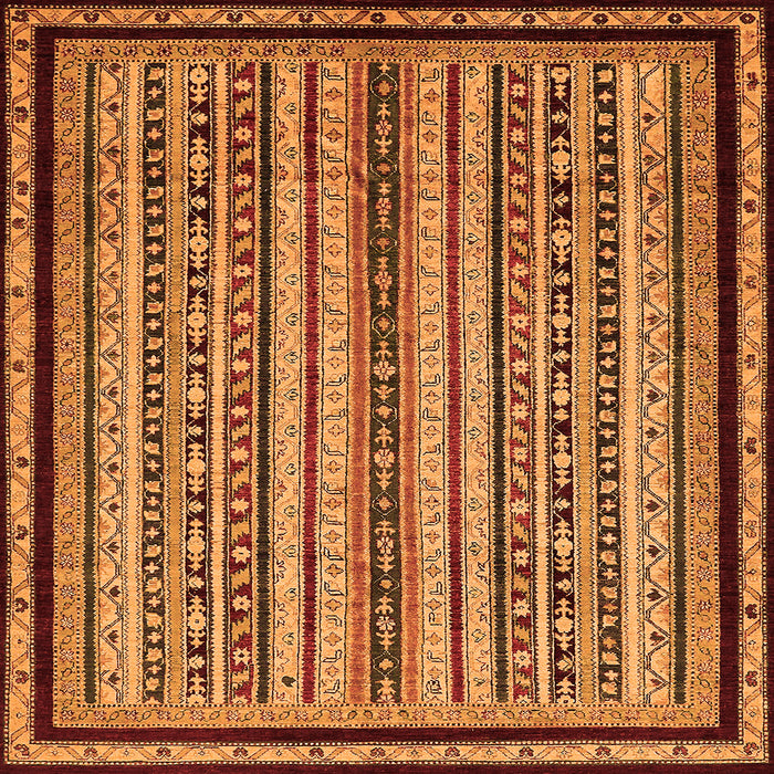 Square Abstract Orange Modern Rug, abs633org
