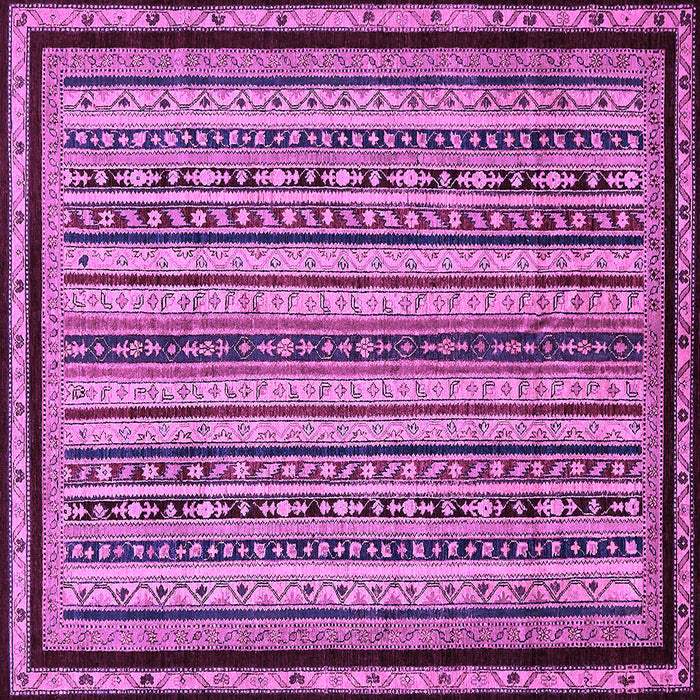 Square Machine Washable Abstract Purple Modern Area Rugs, wshabs633pur