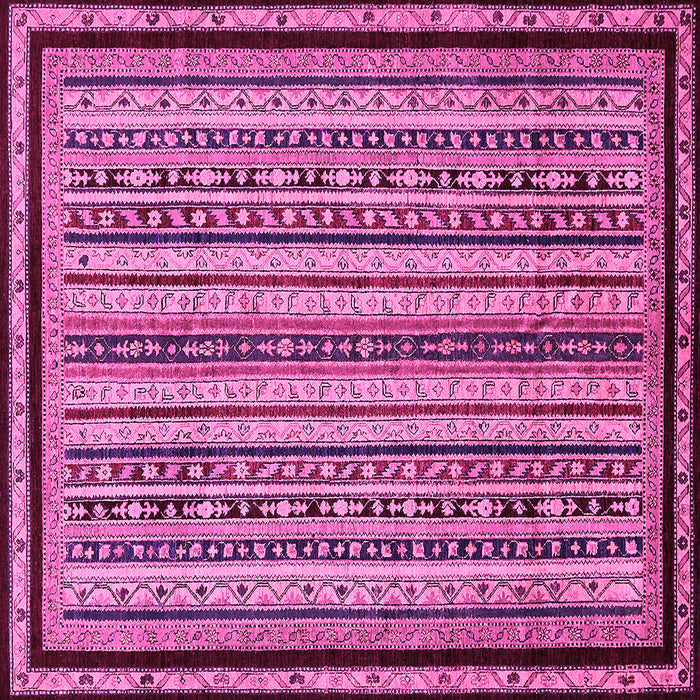 Square Abstract Pink Modern Rug, abs633pnk