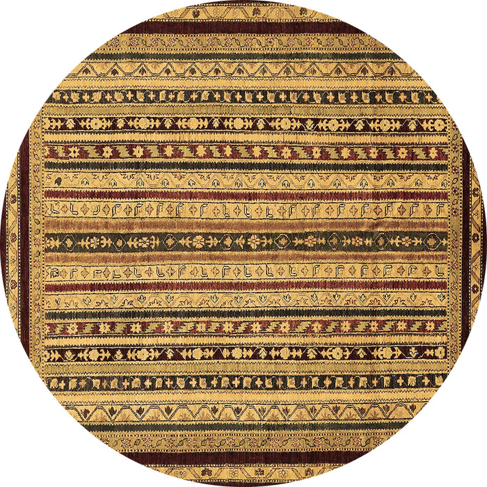 Round Abstract Brown Modern Rug, abs633brn