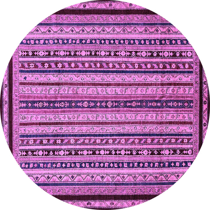 Round Machine Washable Abstract Purple Modern Area Rugs, wshabs633pur