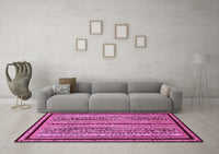 Machine Washable Abstract Pink Modern Rug, wshabs633pnk