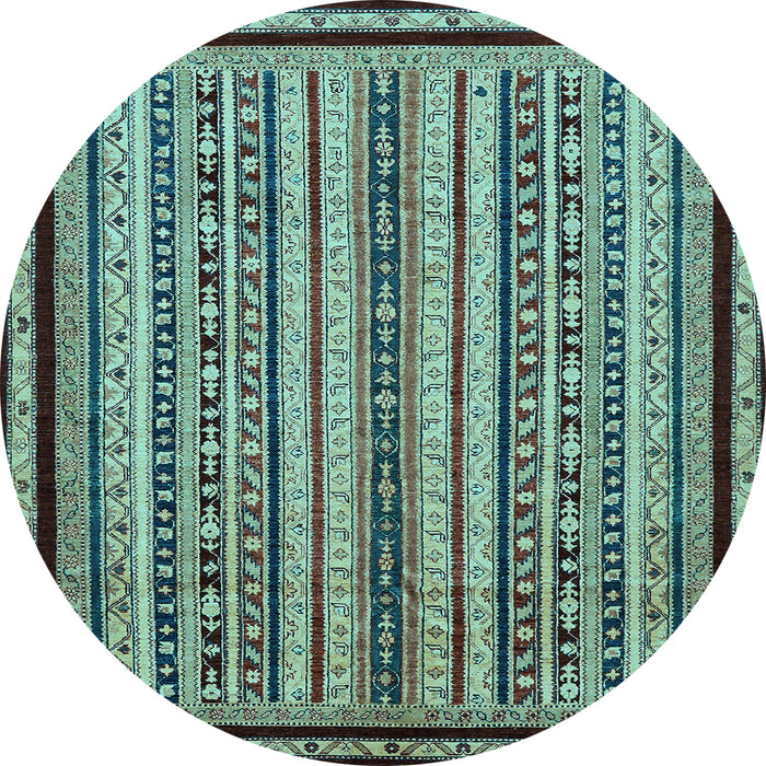 Round Abstract Light Blue Modern Rug, abs633lblu