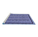 Sideview of Machine Washable Abstract Blue Modern Rug, wshabs633blu