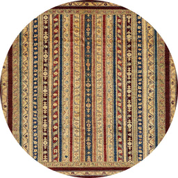 Round Abstract Red Modern Rug, abs633