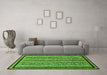 Machine Washable Abstract Green Modern Area Rugs in a Living Room,, wshabs633grn