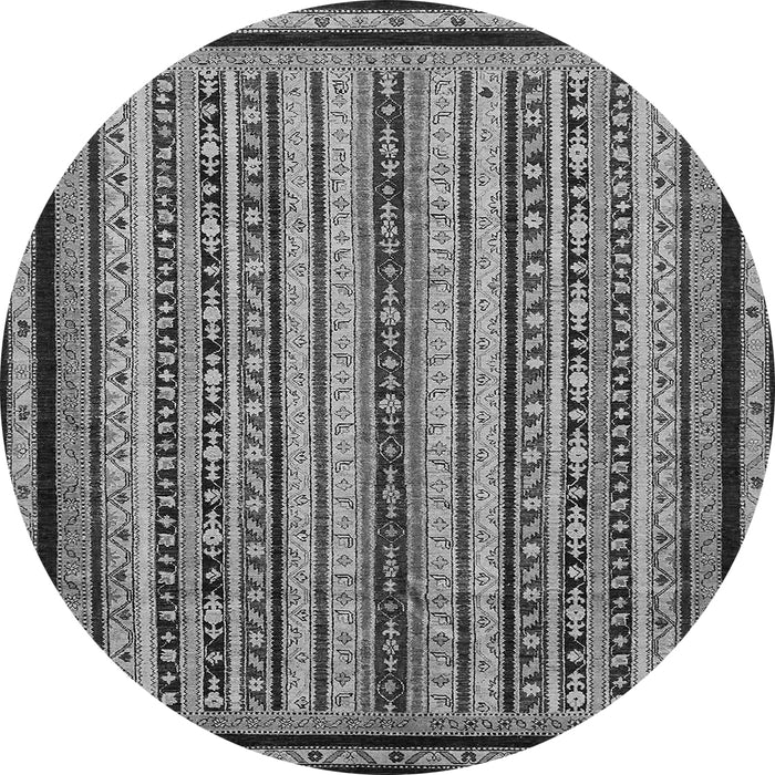 Round Machine Washable Abstract Gray Modern Rug, wshabs633gry